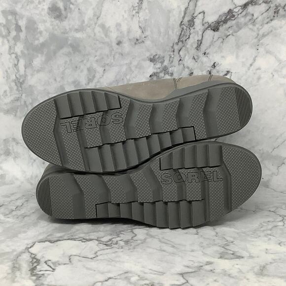 Sorel Size 8.5 Quarry/Sea Salt Evie Zip Leather Wedge Bootie Waterproof P24-13 - Picture 6 of 10